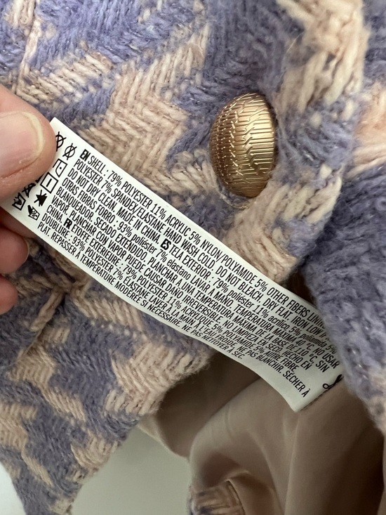 Forever 21 Lavender and Cream Houndstooth Blazer Size S - Picture 9 of 12
